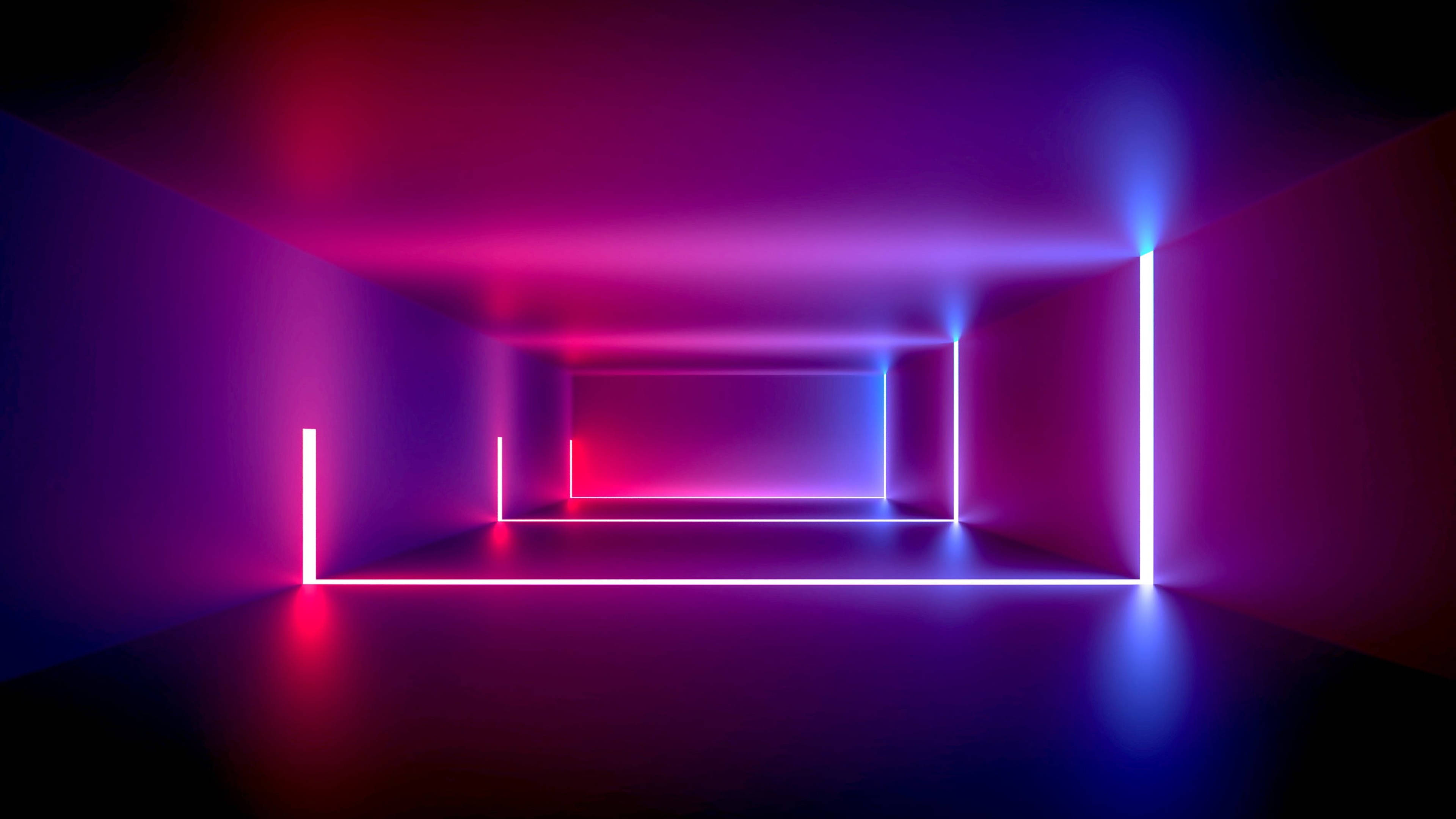Лилава стая с LED 4K Тапет