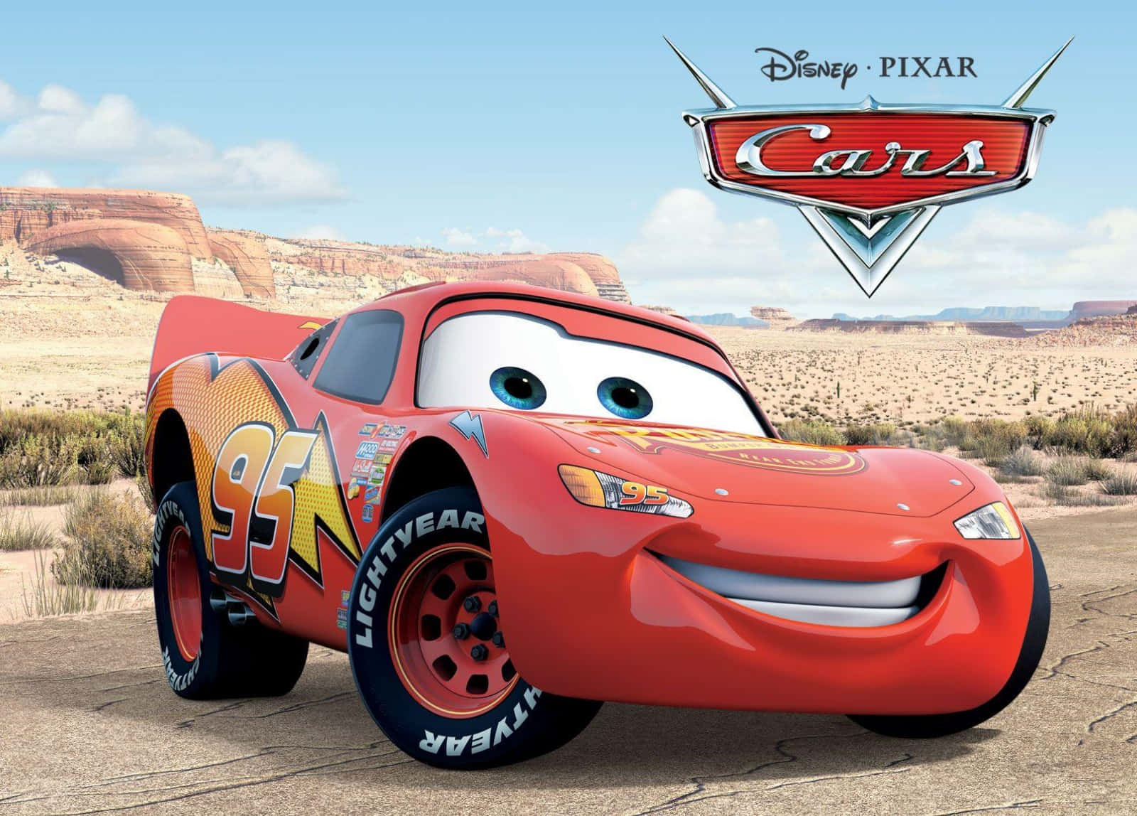 Lightning McQueen от Дисни Коли в Радиатор Спрингс Тапет