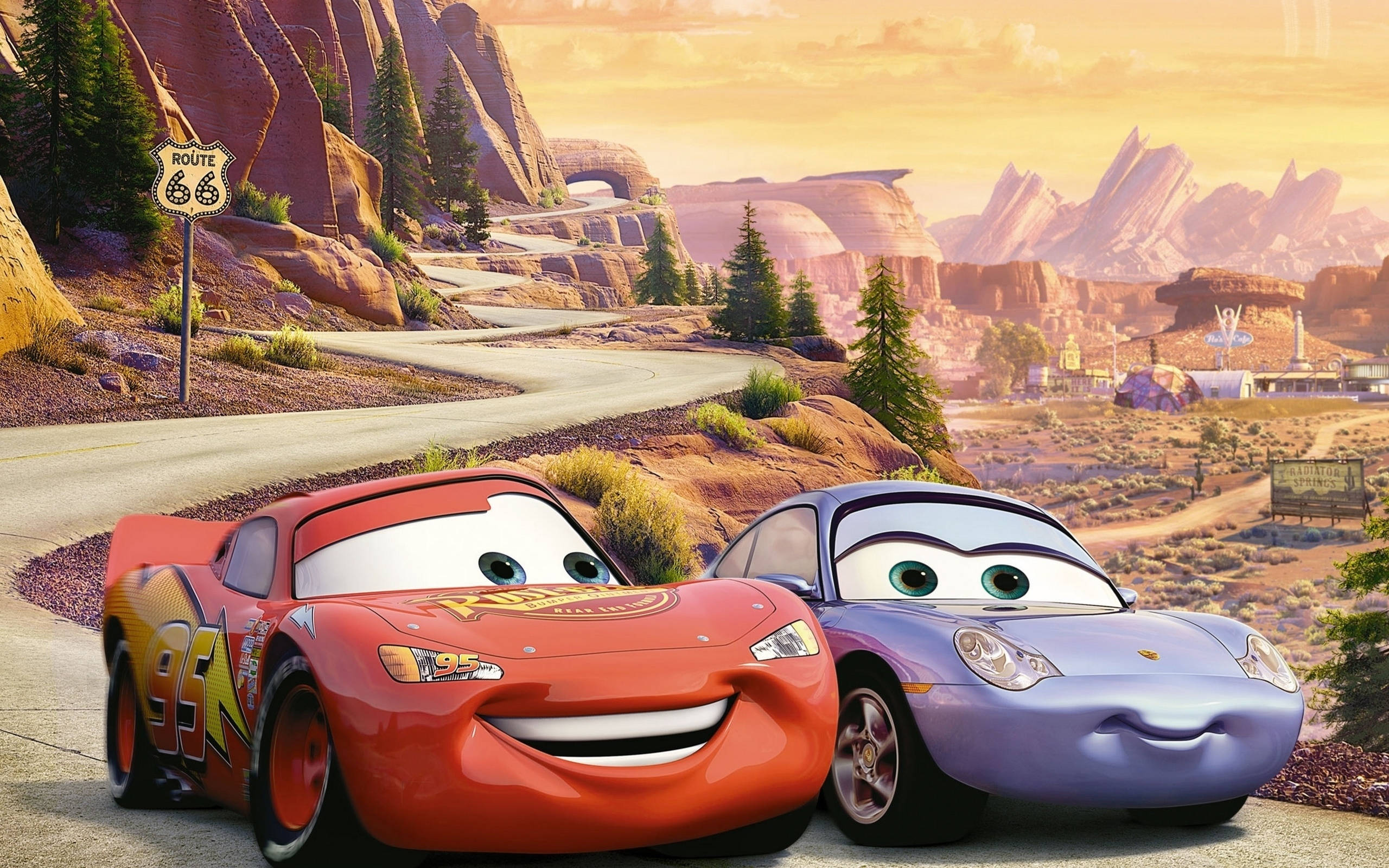 Lightning McQueen и Рейни от Колите Тапет