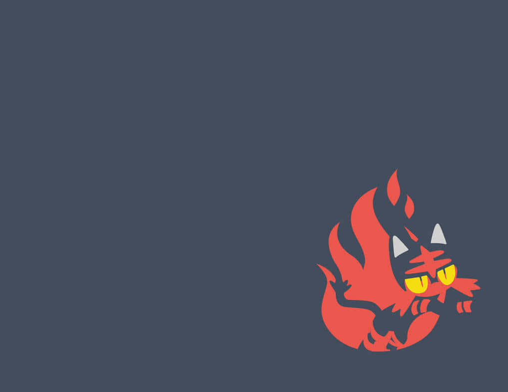 Litten с огненна графика Тапет