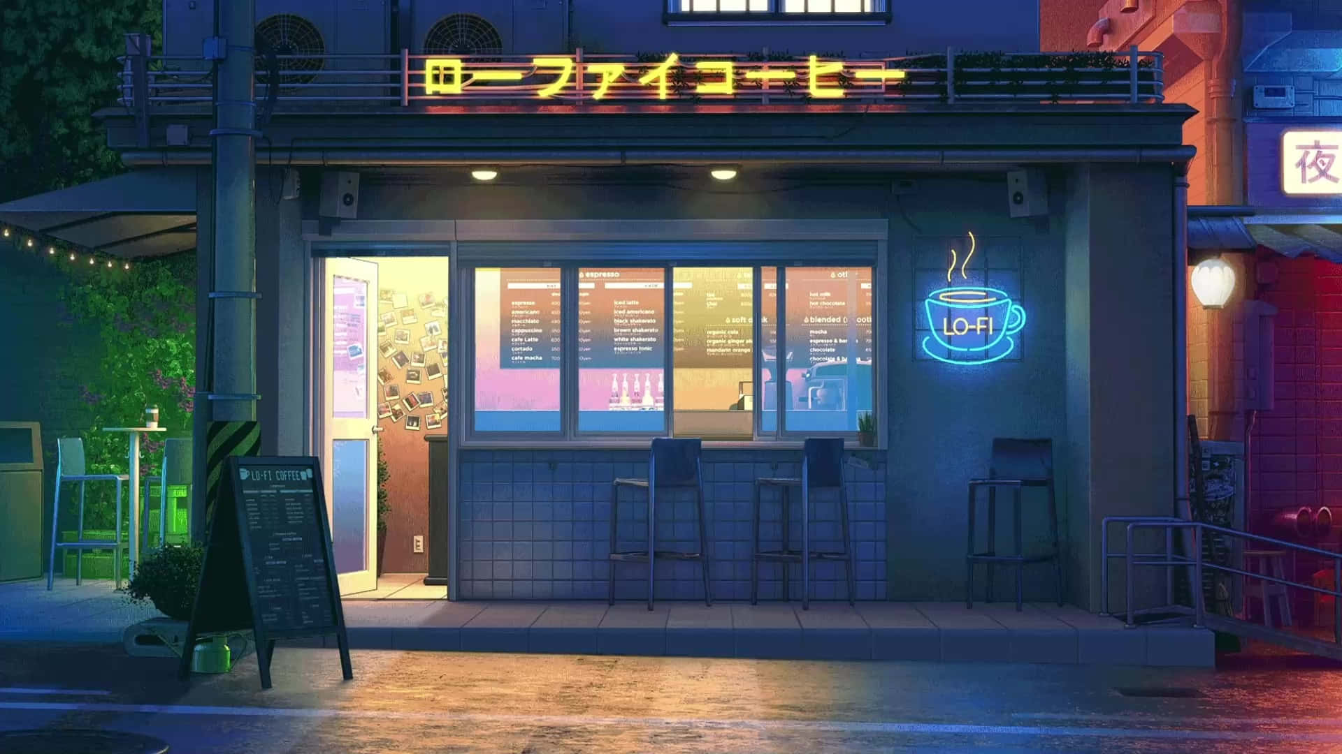 Lofi аниме кафе Тапет