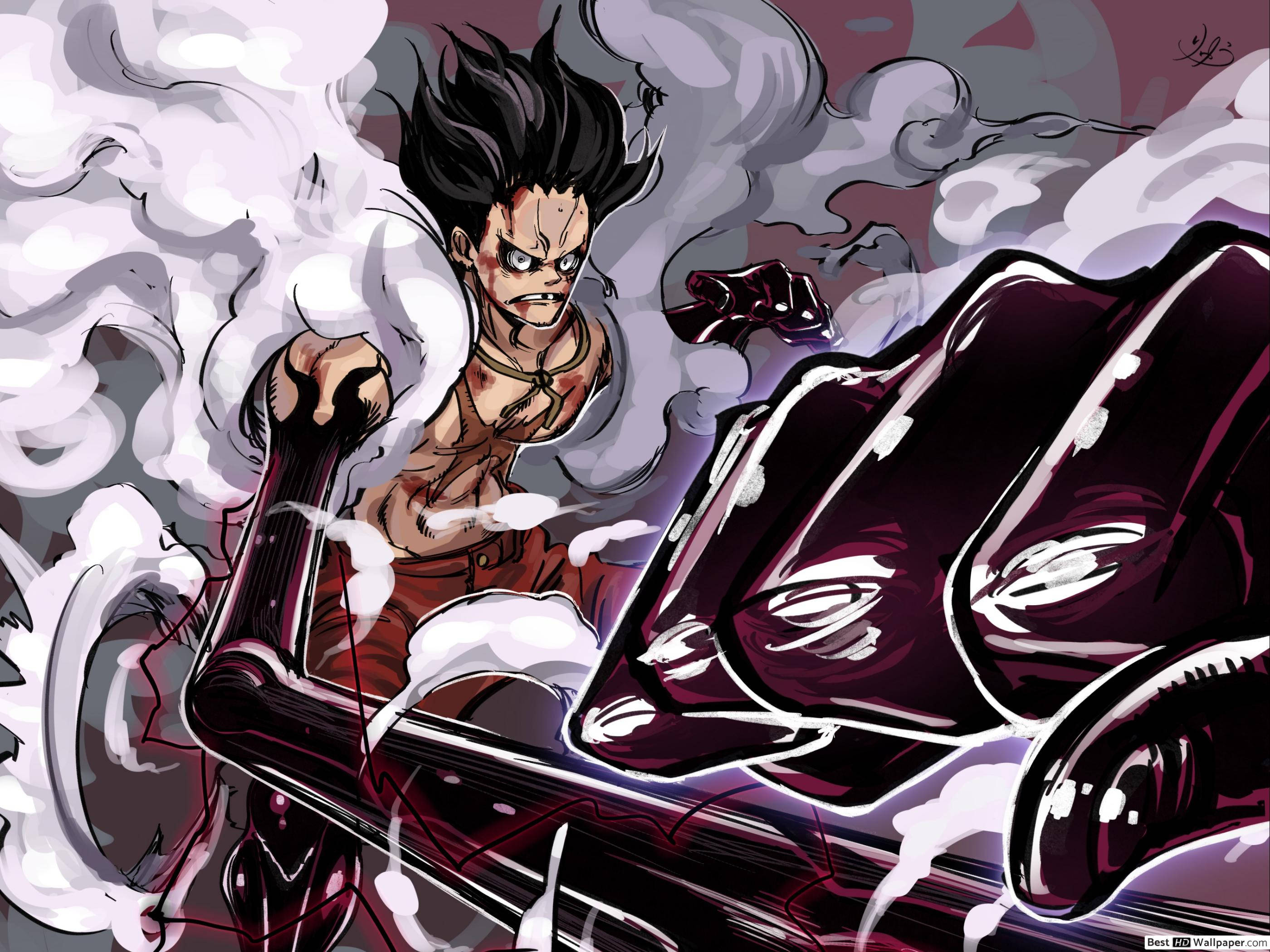 Luffy Gear 4 изтощен Тапет