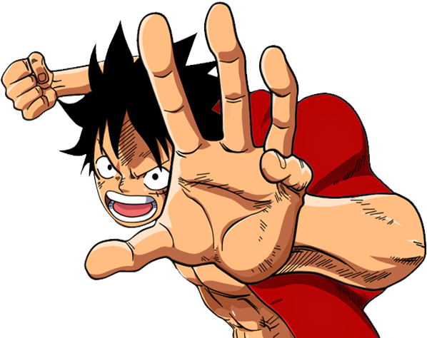 Luffy от One Piece в разтягащо действие Тапет