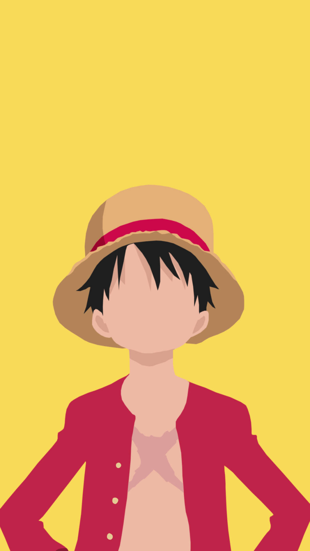Минималистичен Luffy One Piece за iPhone Тапет