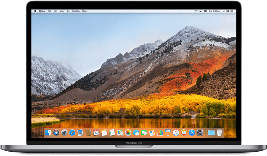 MacBook Pro с планински тапет