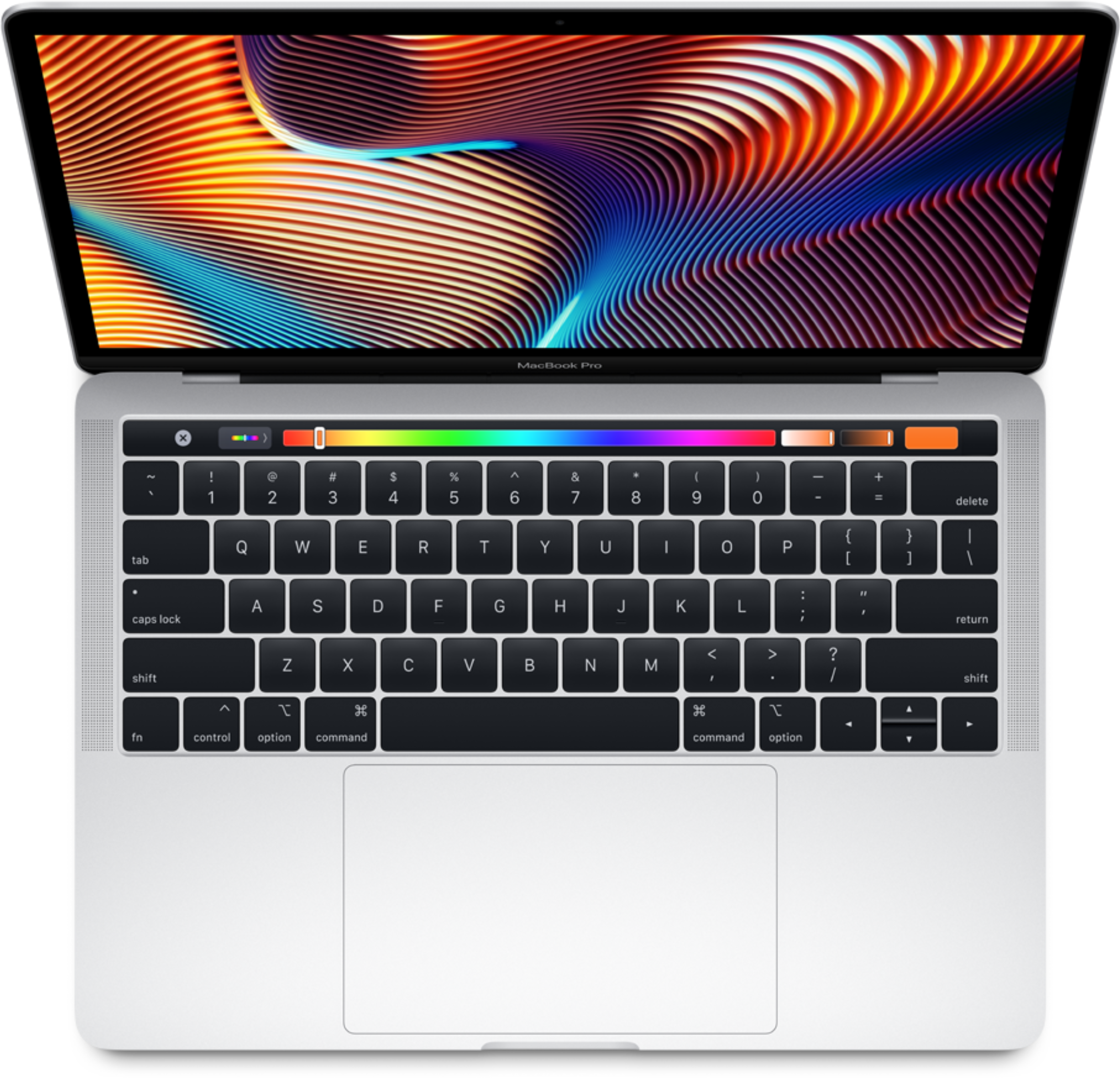 MacBook Pro с Touch Bar отгоре Тапет