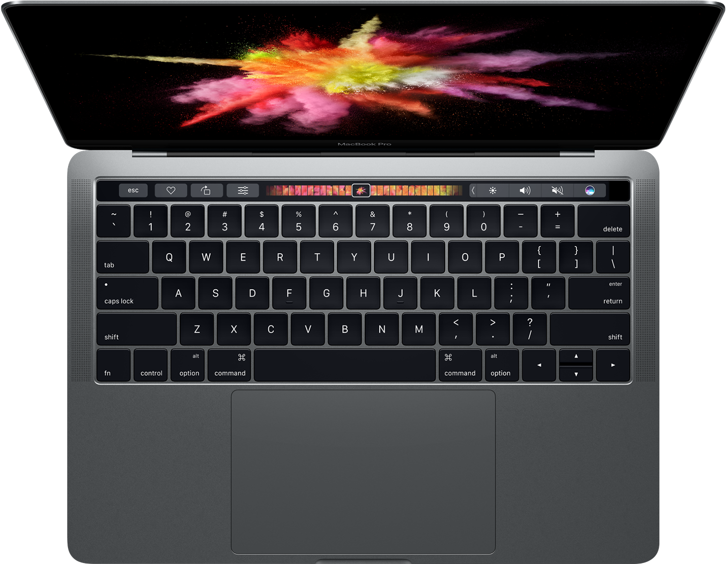 MacBook Pro с Touch Bar отгоре Тапет
