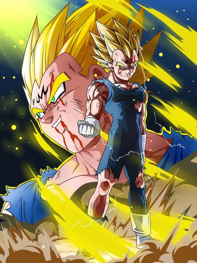Majin Vegeta Усмивка Дигитално Изкуство Dragon Ball Тапет