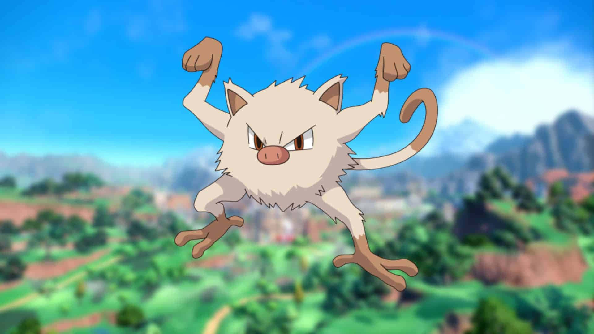Mankey Нееволюирал Primeape 2D Илюстрация Тапет