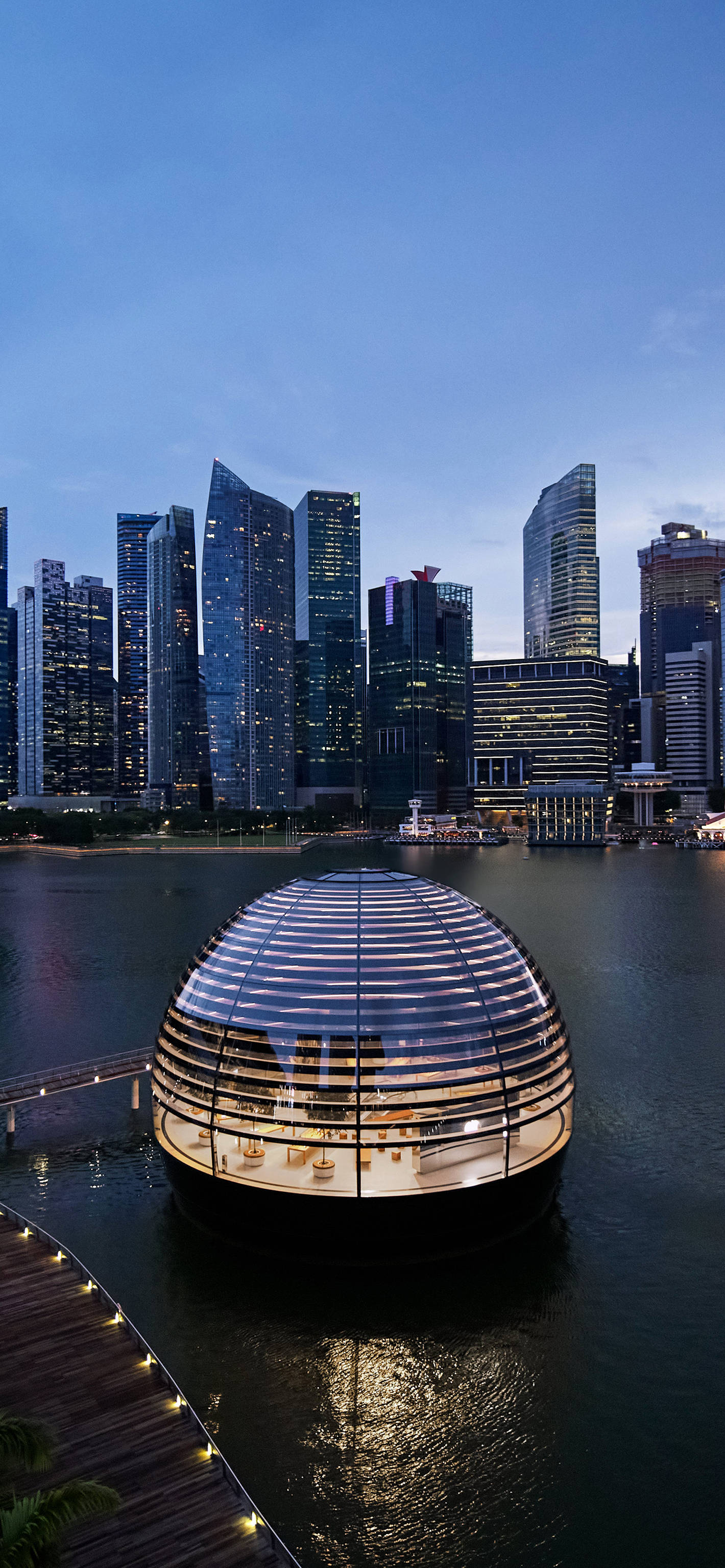 Marina Bay Sands телефон купол вода Тапет
