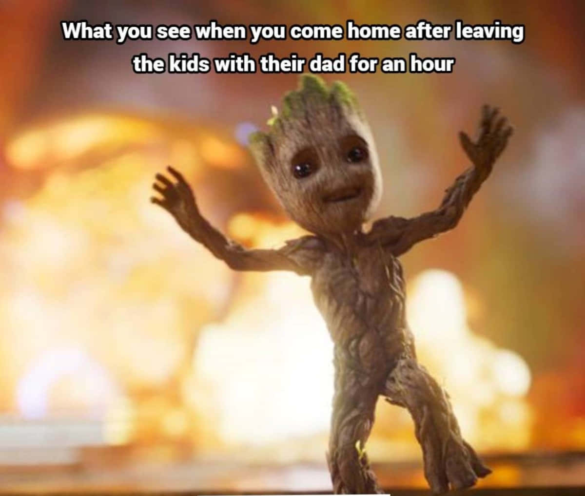Смешен Marvel мем Пазители на Галактиката Груут Експлозия Снимка Тапет