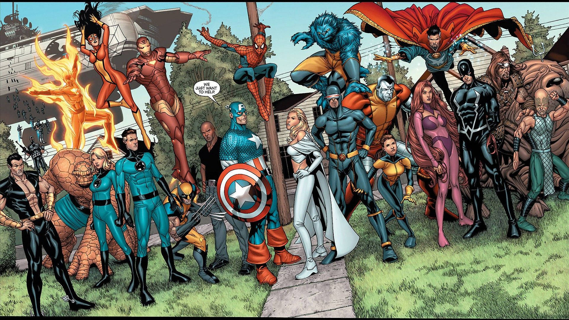 Marvel героите се обединяват Тапет