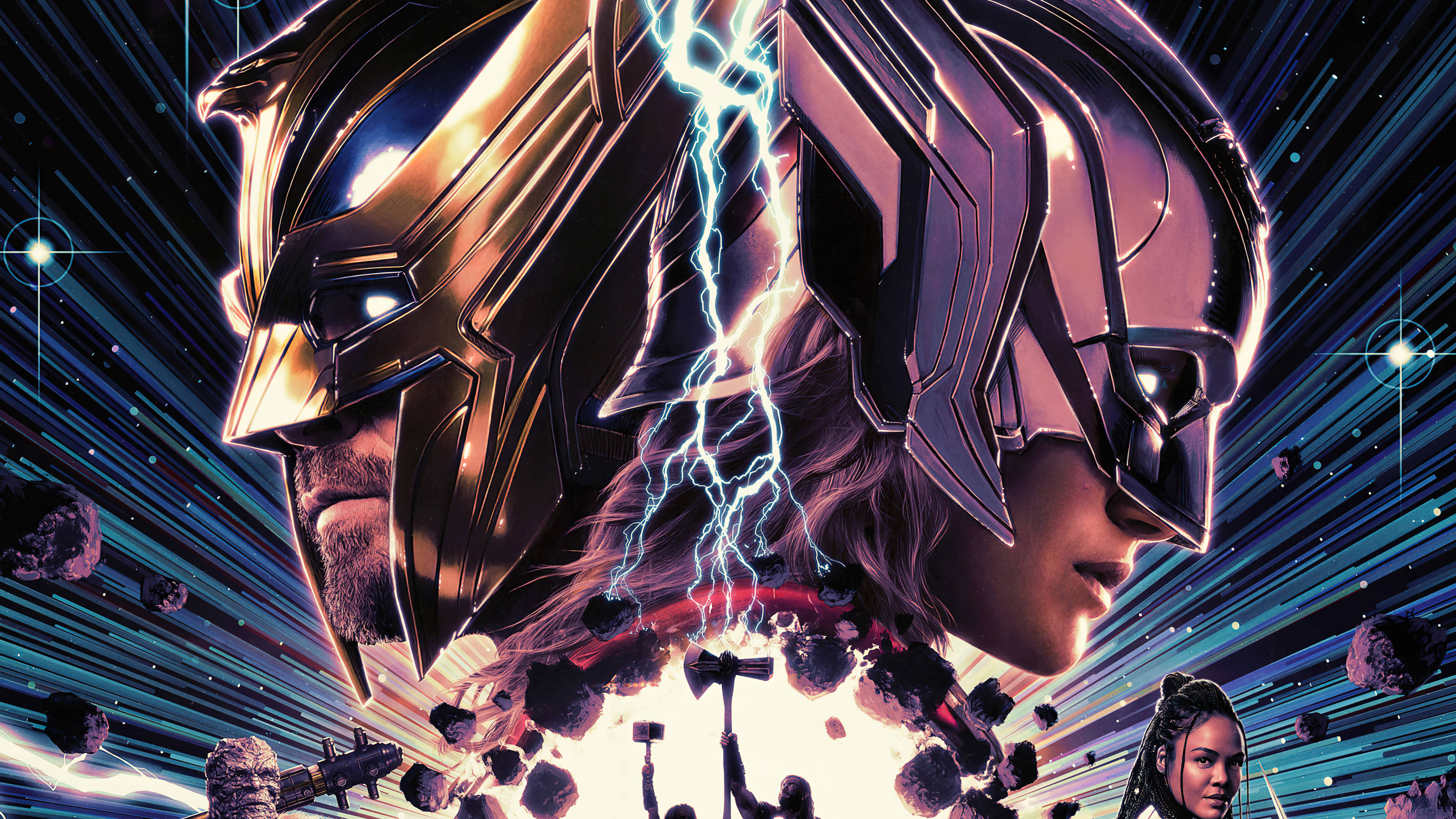 Динамичен дует на Тор - Тапет за лаптоп от Marvel Тапет
