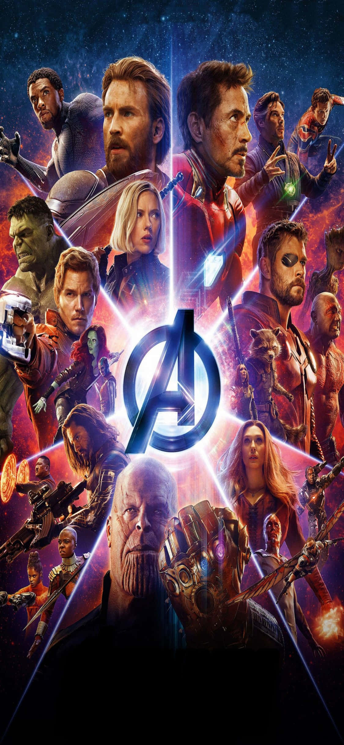 Marvel's Avengers се обединят с iPhone Xs Тапет