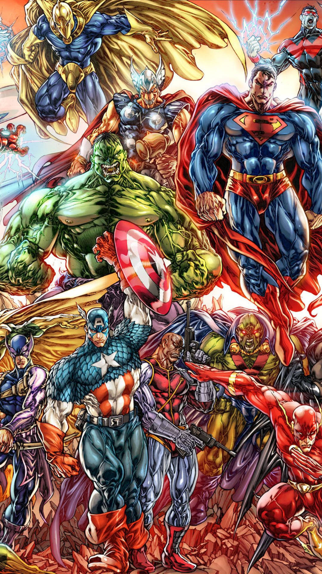 Обединяване на Marvel героите Тапет
