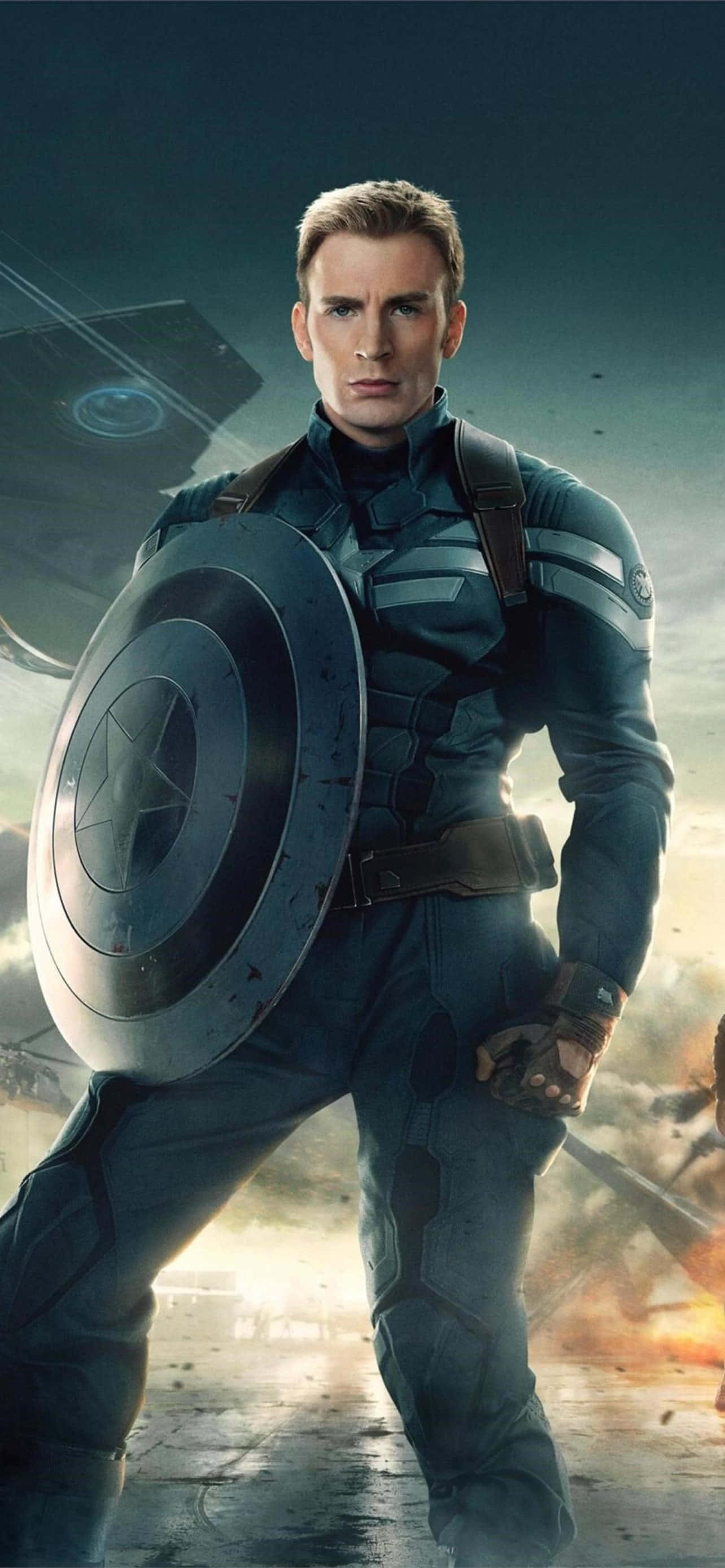 Фон с герой от MCU Стив Роджърс Капитан Америка: Зимния войн Тапет