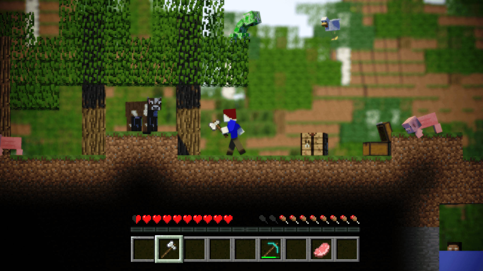Minecraft 3D екшън приключение Тапет