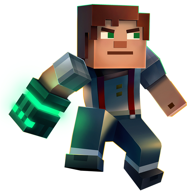 Minecraft герой със зелен блясък Тапет