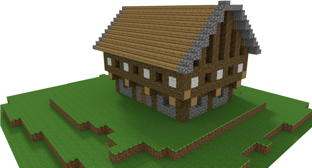 Виртуален модел на имение в стил Minecraft Тапет