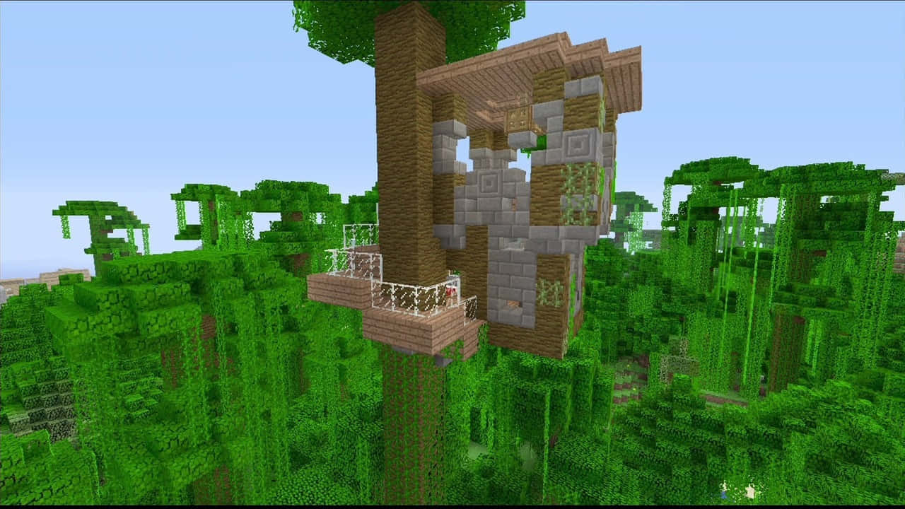 идеи за къщичка на дърво в Minecraft Тапет