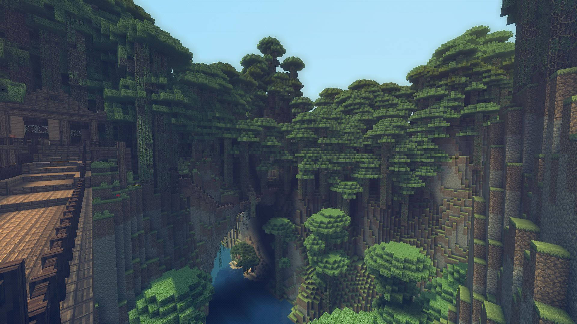 Изследвайте гора в Minecraft Тапет