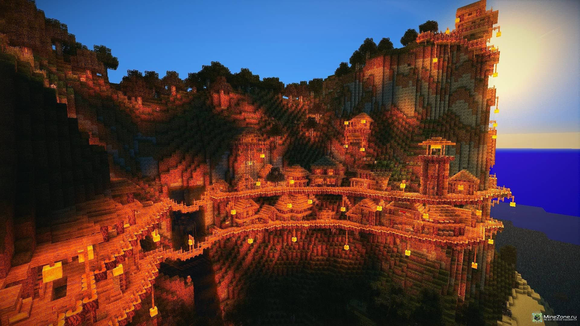 Естетичен кафяв замък в Minecraft Тапет