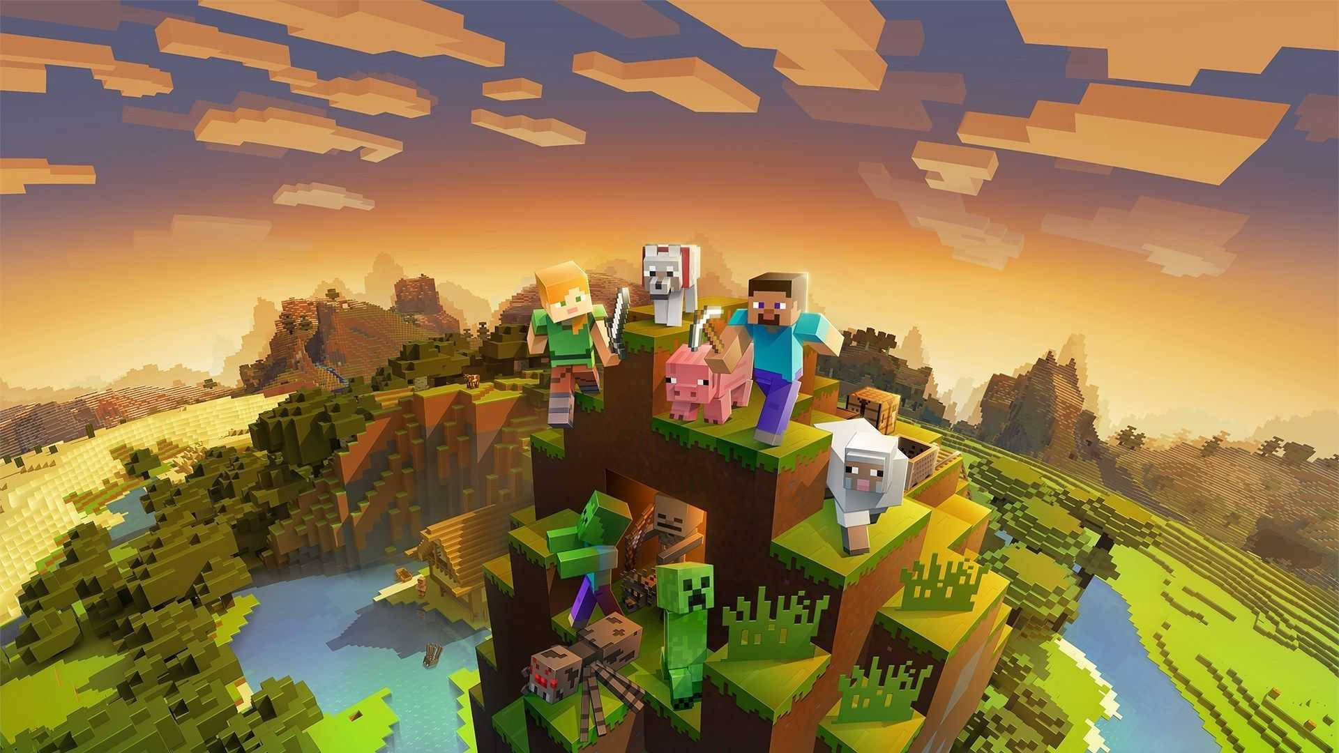 Герои на планина Minecraft HD Тапет