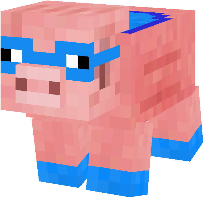 Minecraft прасе със сини очила Тапет