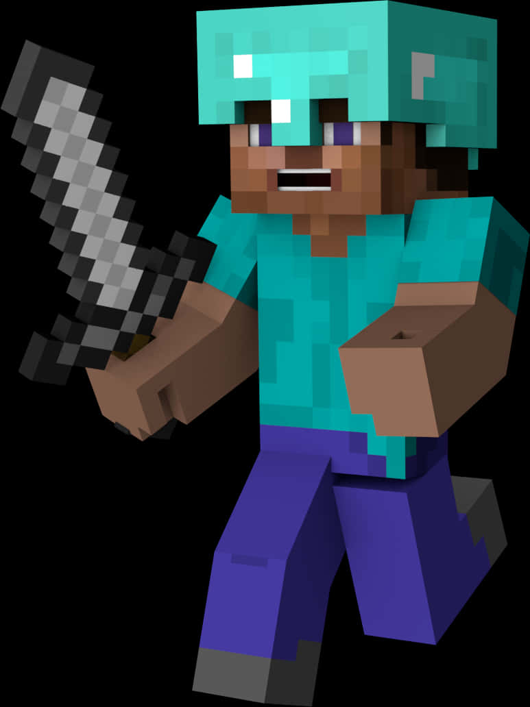 Minecraft герой с меч Тапет