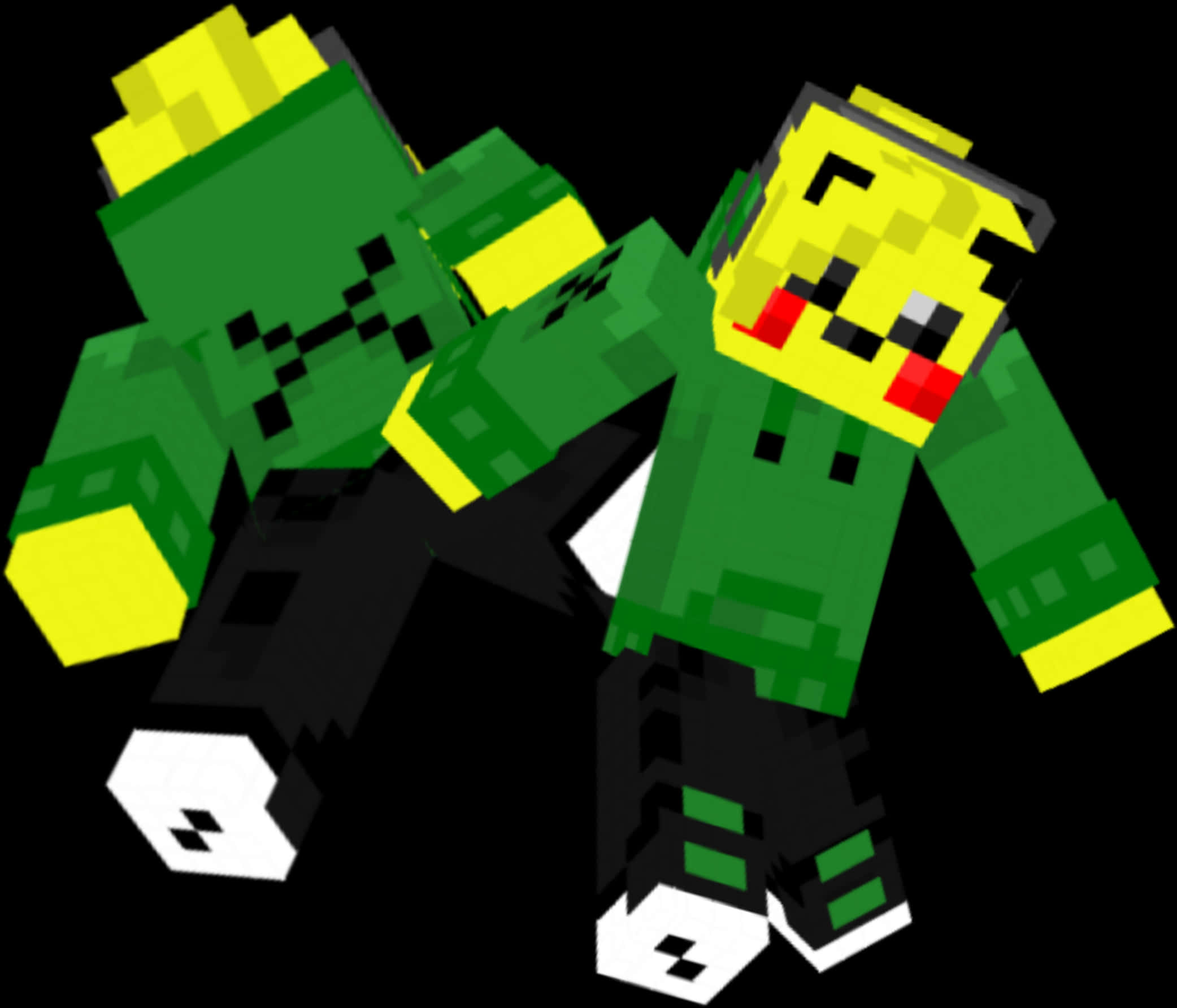 Minecraft Skin Зелени Пикселни Герои Тапет