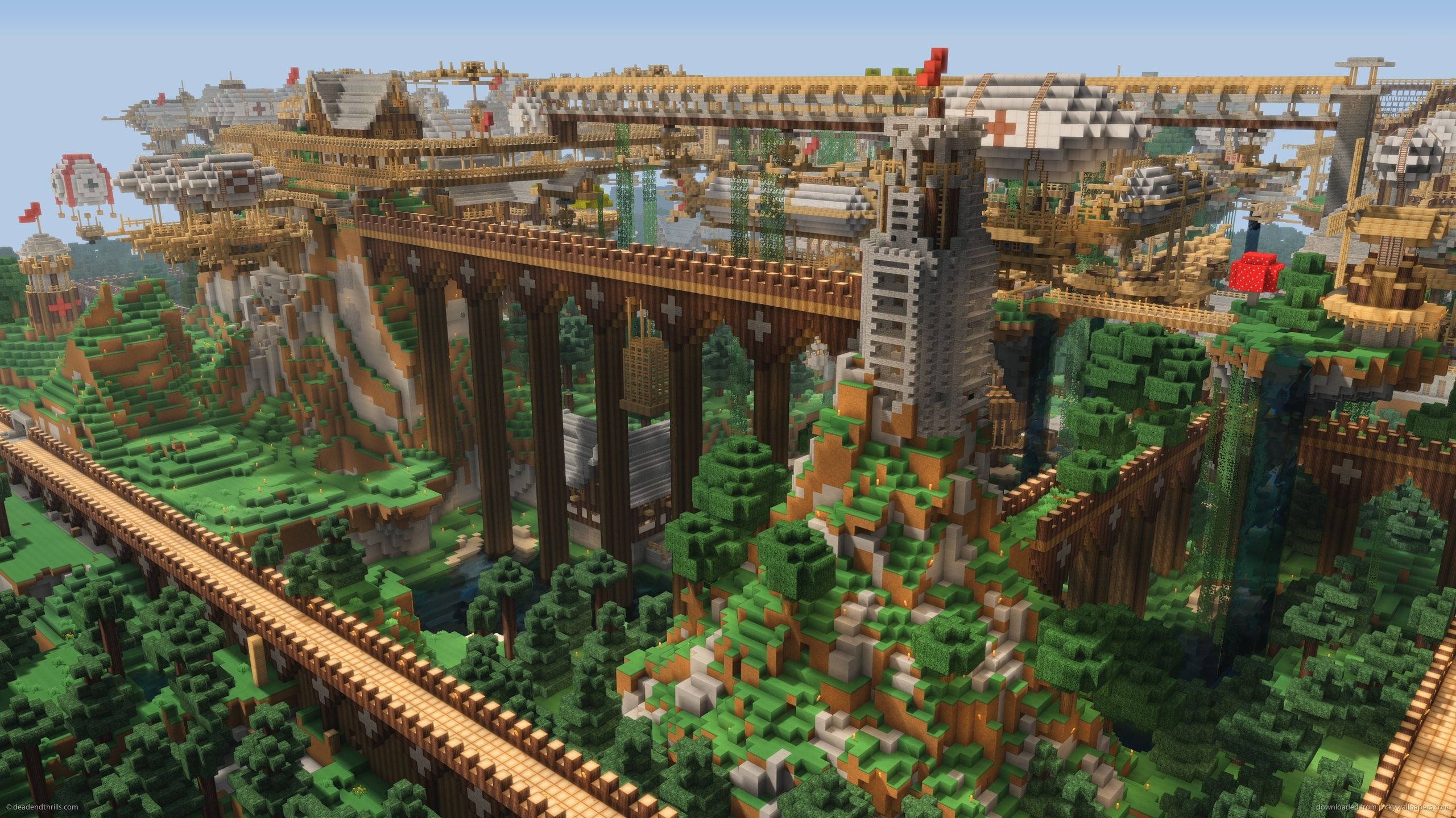 Свързвайки света – Великата стена на Minecraft Тапет
