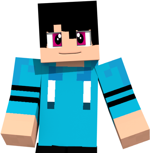 Minecraft герой със синя риза Тапет
