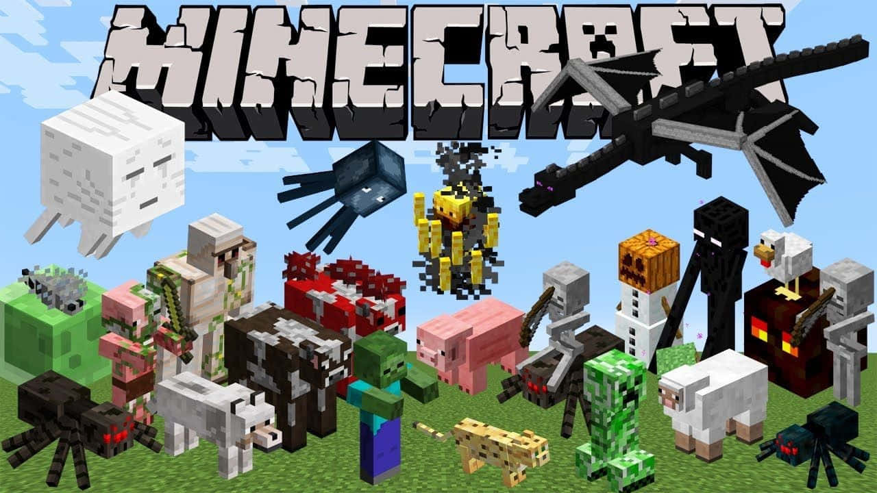 Minecraft същества на плакат Тапет