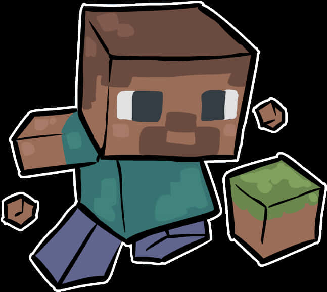 Minecraft: герой и блокове вектор Тапет