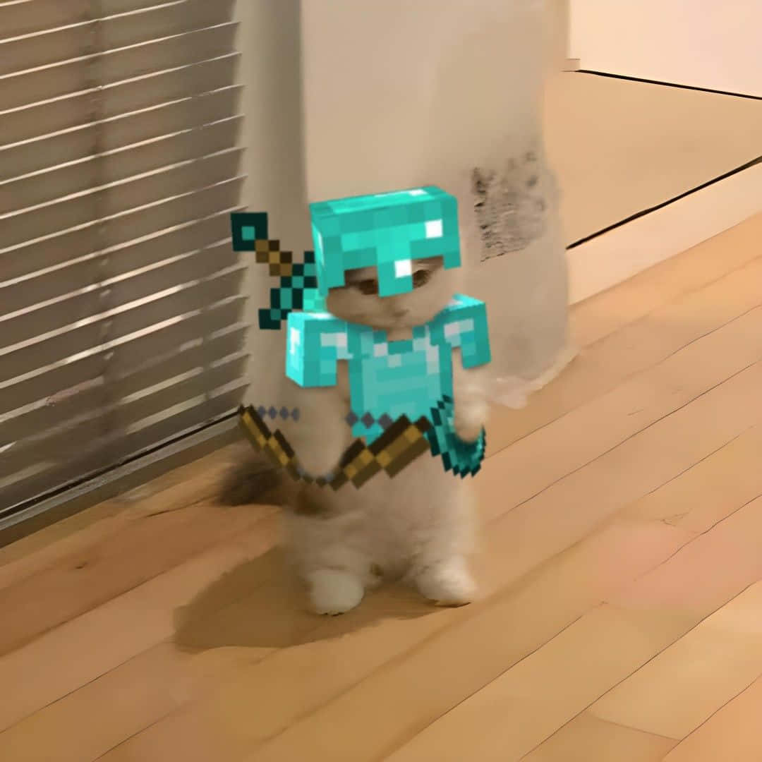 Котка в диамантена броня Minecraft профилна снимка Тапет
