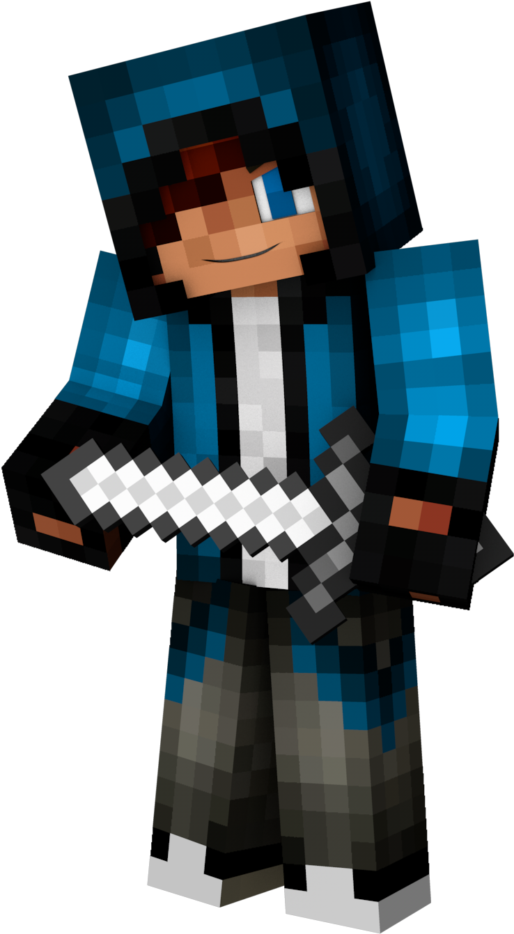Minecraft герой с меч Тапет