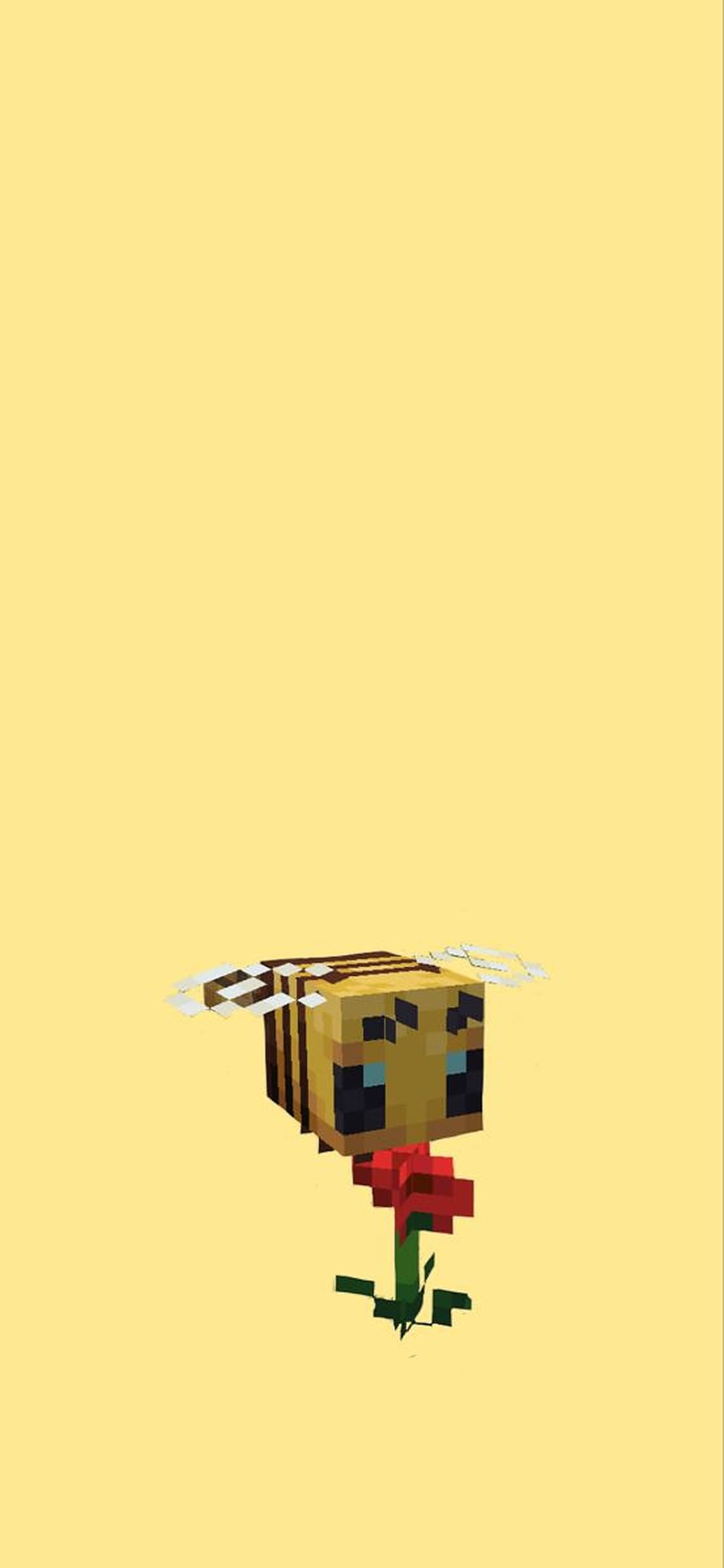Minecraft пчела с цвете Тапет