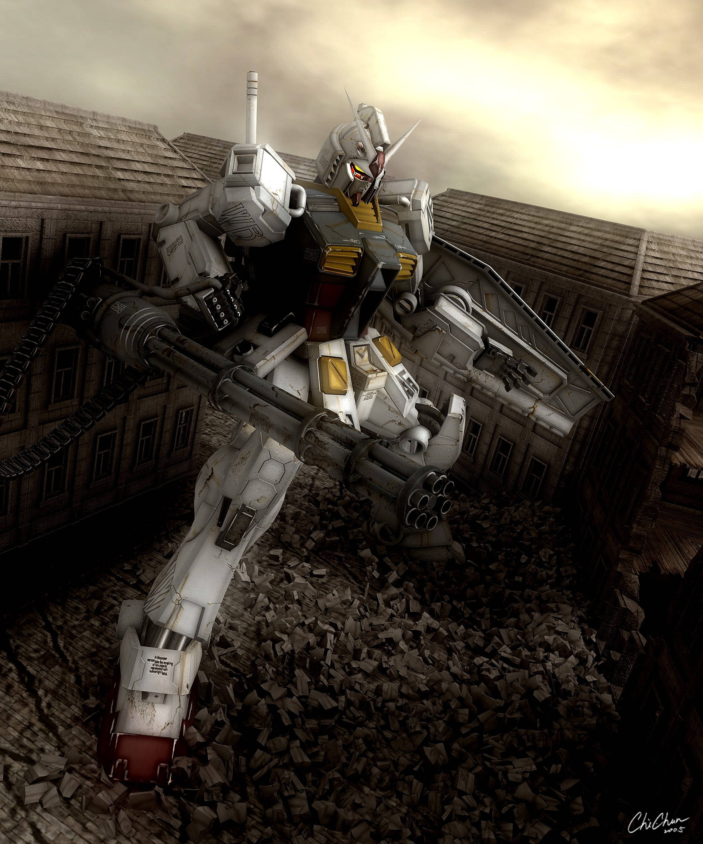 Реалистично изглеждащ Mobile Suit Gundam Тапет