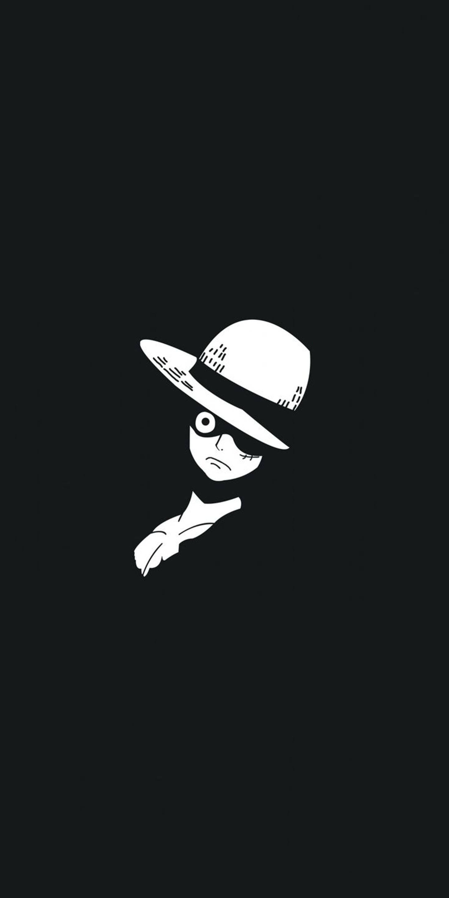 Monkey D. Luffy Минималистичен Черен Телефон Тапет