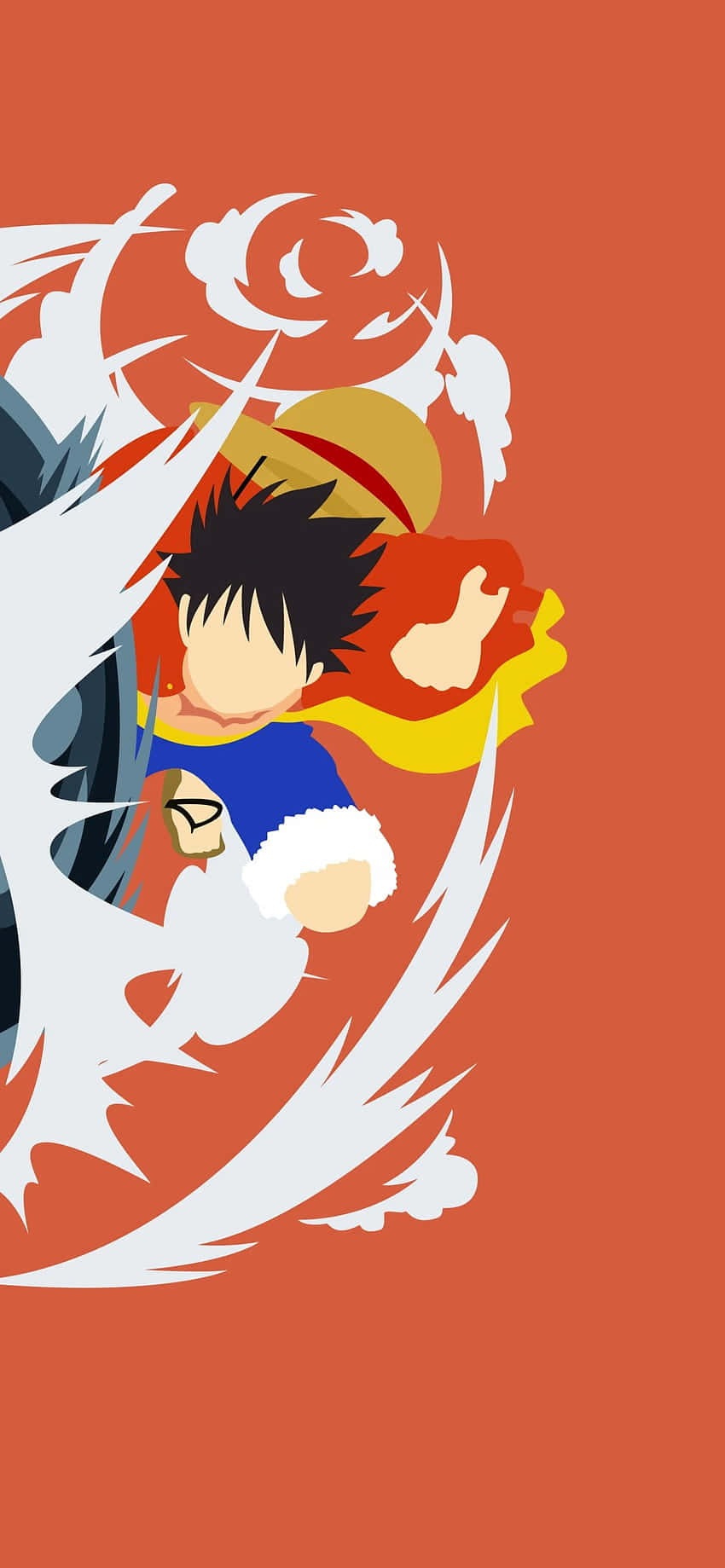 Monkey D. Luffy Оранжево Аниме Тапет