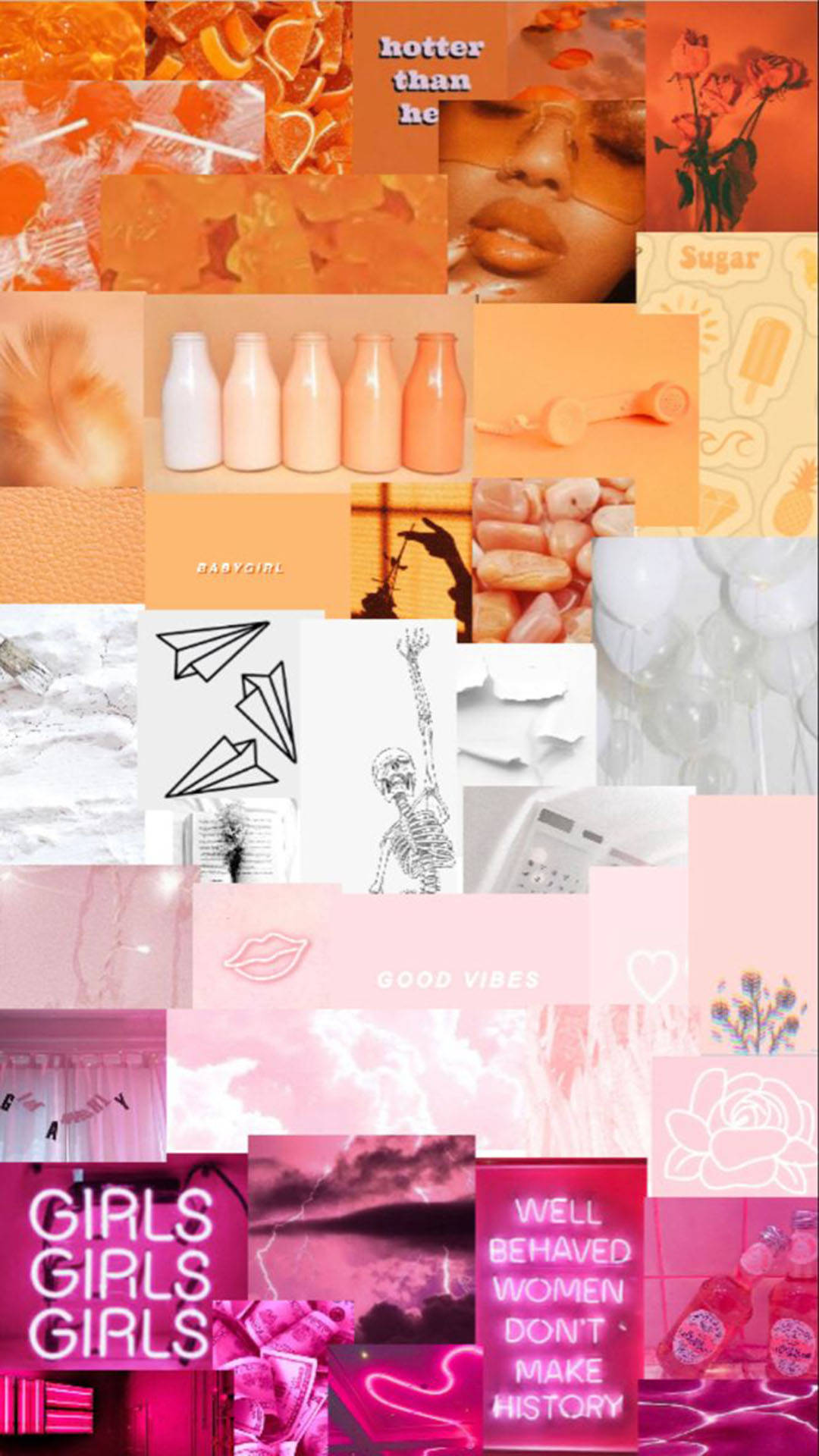 Нежна лесбийска естетика mood board Тапет