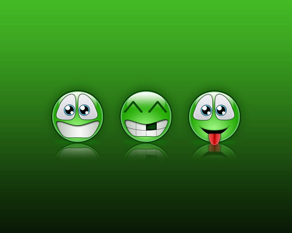 Зелени емотикони на MSN Messenger Тапет