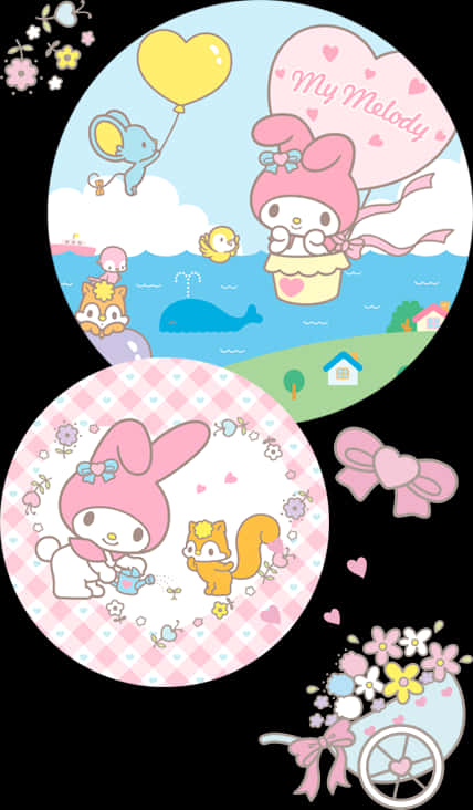 Илюстрация на приключенията на My Melody Тапет