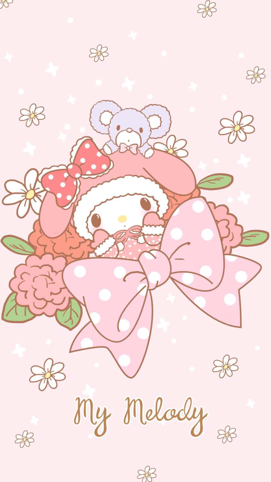 Сладък букет от цветя на My Melody Тапет