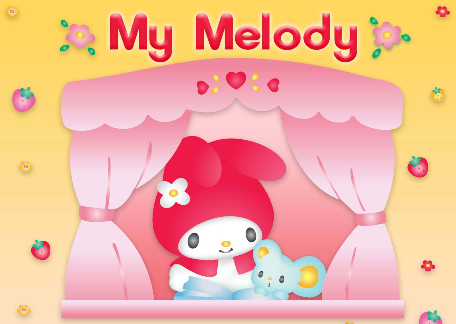 Сладката My Melody и Flat The Mouse Тапет