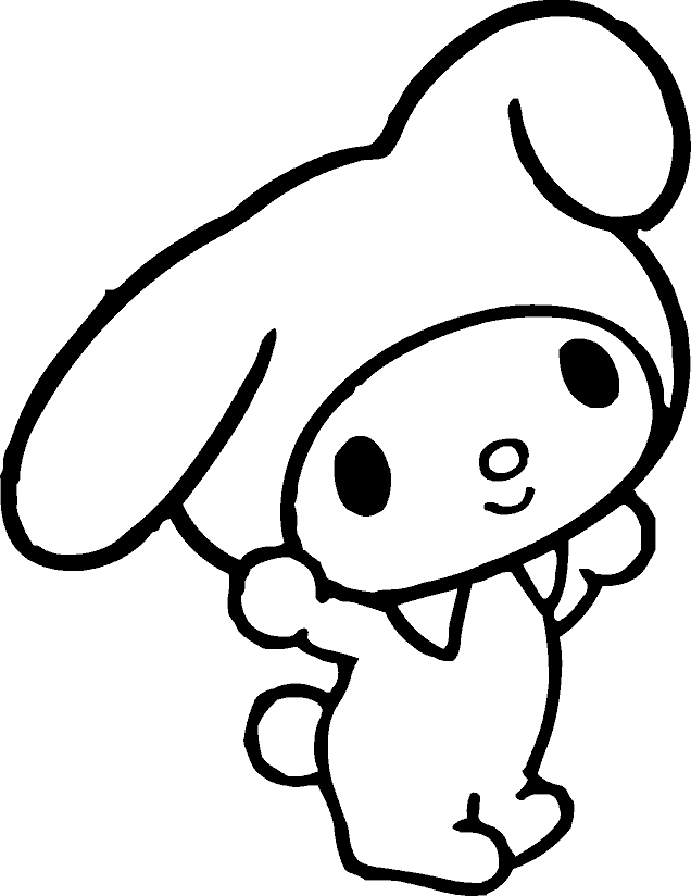 Очертание на My Melody за рисуване Тапет