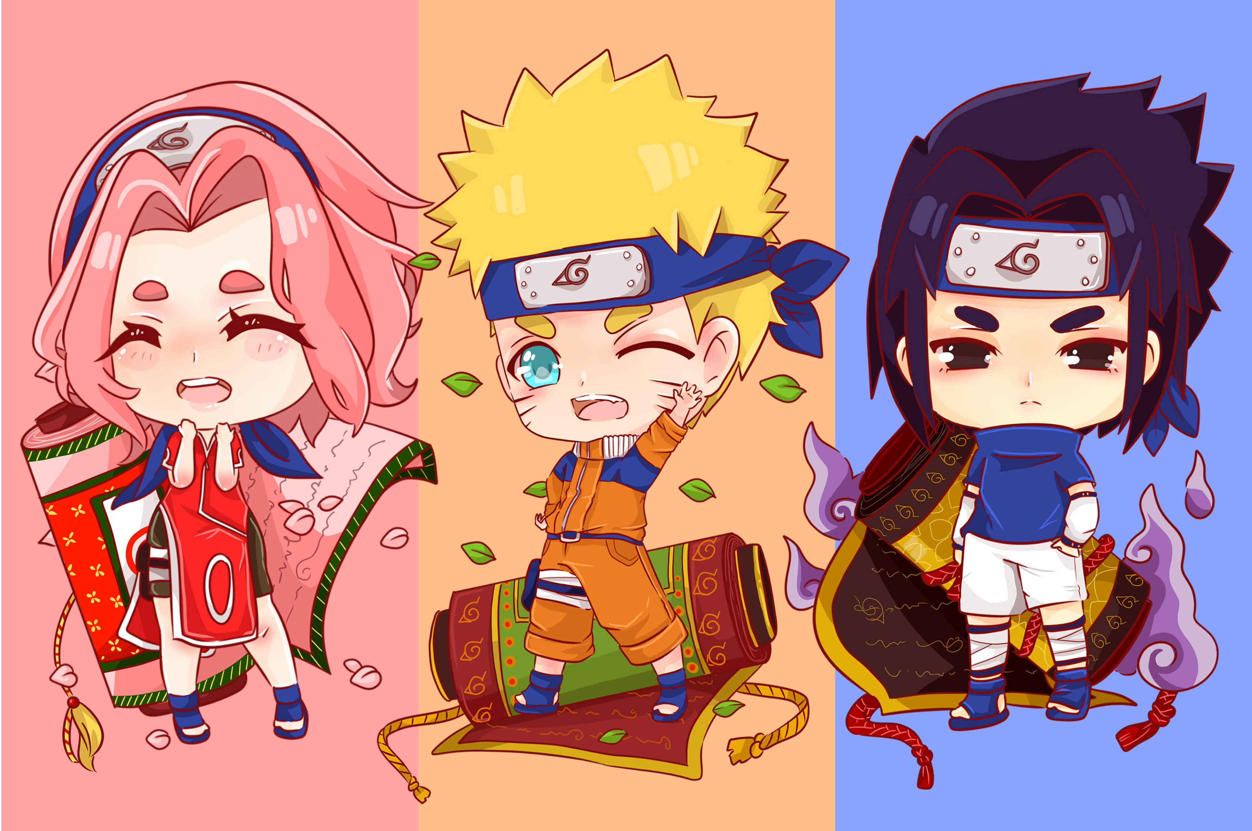Naruto 4K Чиби Арт Тапет