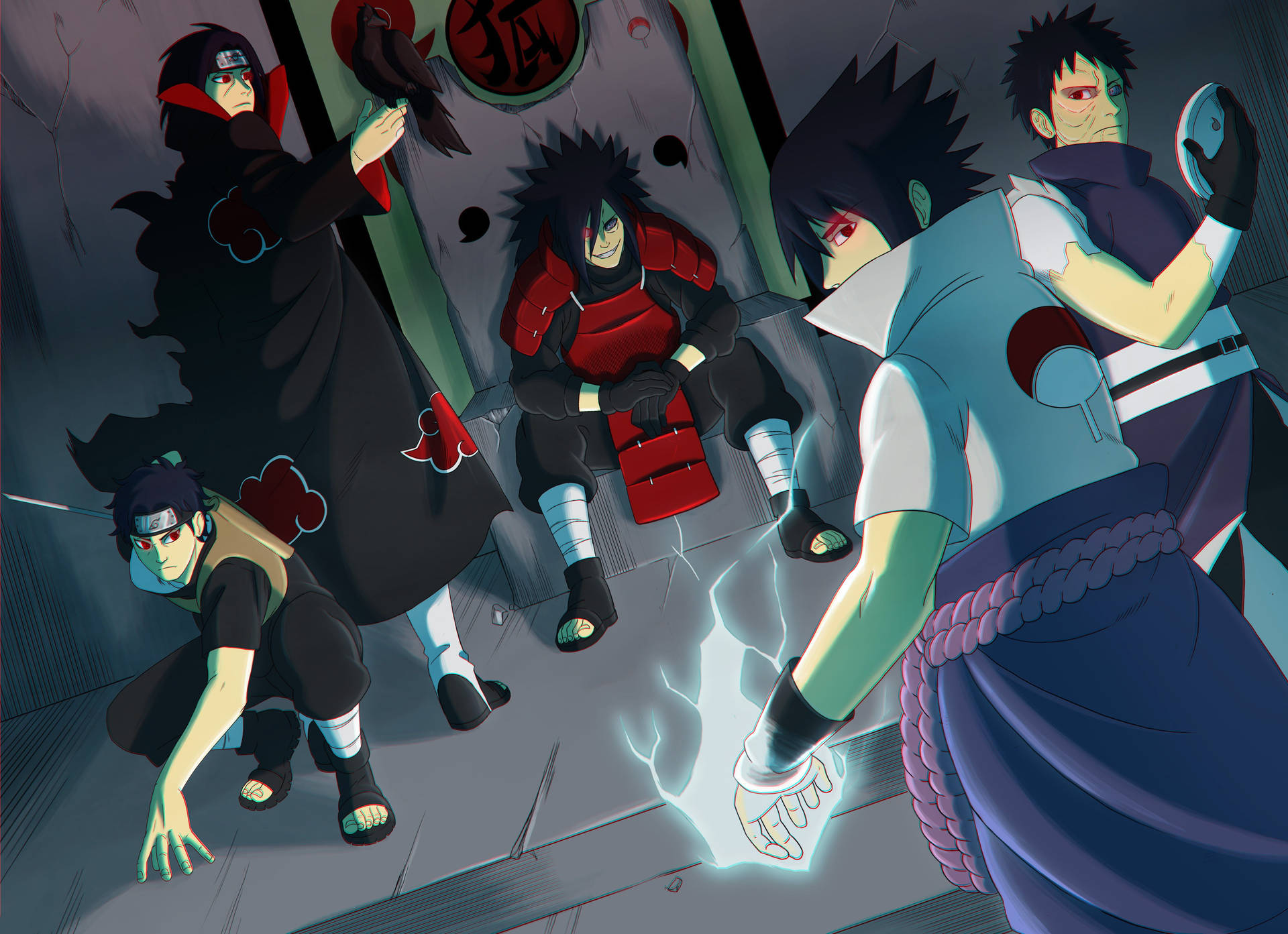 Naruto 4K Uchiha клан Шаринган тапет