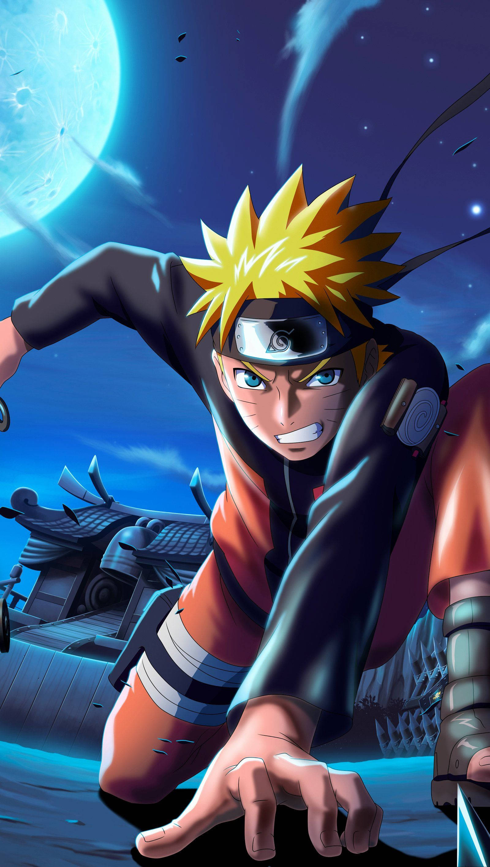 Интензивна битка под лунна светлина - Naruto Mobile 4K Тапет