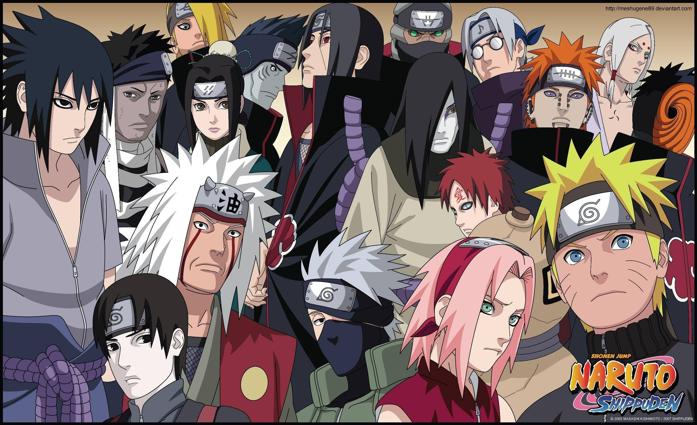 Naruto Shippuden Всички Герои Сериозни Тапет